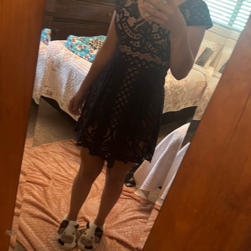 Blue lace dress